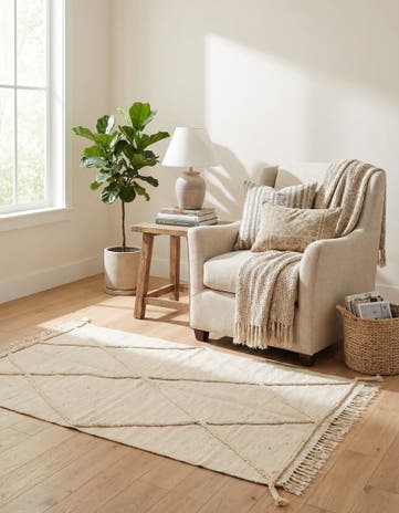 3' 4 x 5' 1 Hand Knotted Moroccan Wool Rug