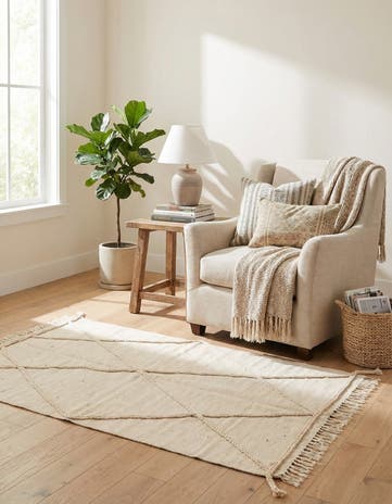 3' 4 x 5' 1 Hand Knotted Moroccan Wool Rug