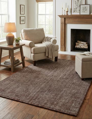 Mocha Brown Hand Woven Jill Zarin English Manor Wool Rug