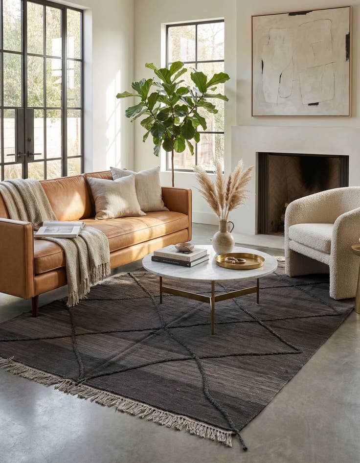 Detail image of 5' 9 x 8'  Hand Woven Kilim Modern Wool Rug