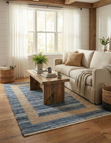 4' 1 x 6' 1 Hand Woven Chindi Jute Rug