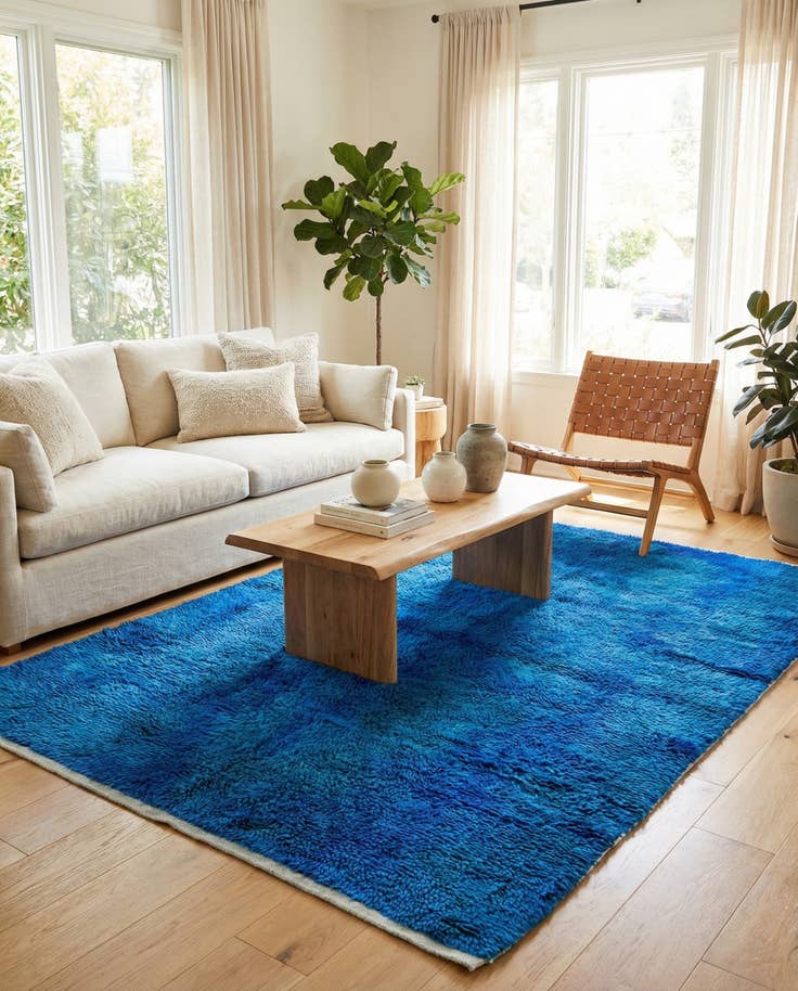 Detail image of 4' 7 x 6' 9 Hand Knotted Moroccan Wool Rug