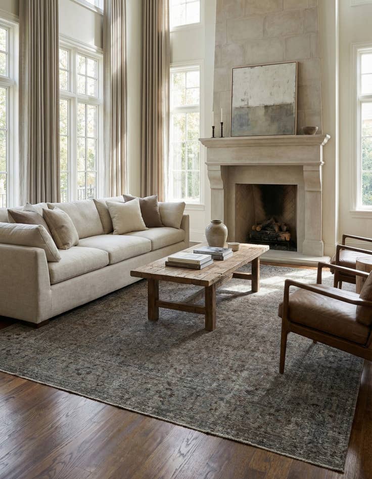 Detail image of 9' 5 x 12' 5  Hand Knotted Ultra Vintage Persian Wool Rug