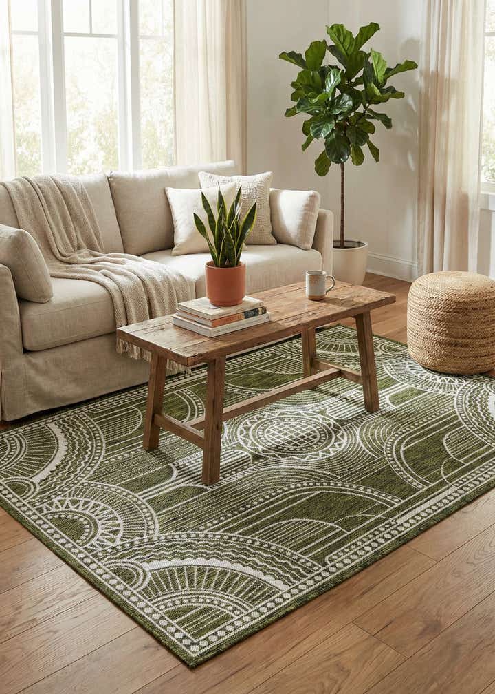4' x 6' Easy-Clean Traditional Indoor / Outdoor Rug