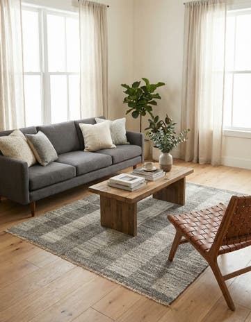 4' 9 x 6' 9 Hand Woven Kilim Modern Wool Rug