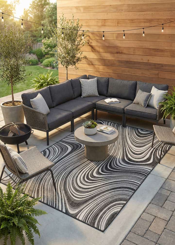 7' x 10' Easy-Clean Modern Indoor / Outdoor Rug