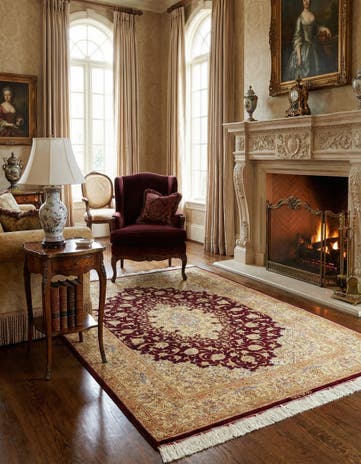 3' 5 x 4' 10 Ghom Silk Rug