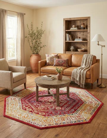 Magenta Aurelia Octagon Rug