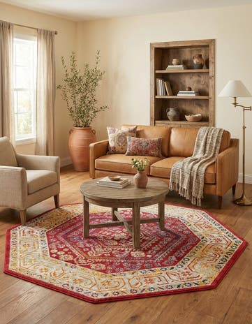 Magenta Aurelia Octagon Rug