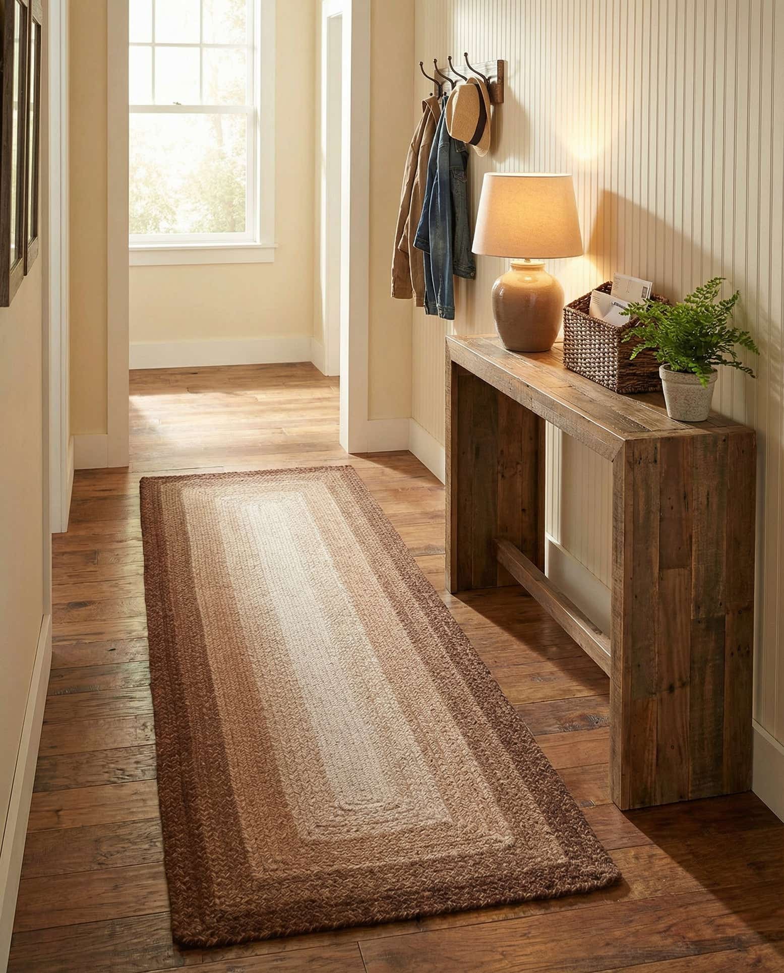 2' x 6' 1 Handmade Hand Braided Wool Runner Rug