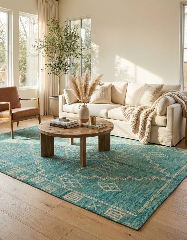 Detail image of 5' 7 x 7' 10 Hand Knotted Moroccan Wool Rug