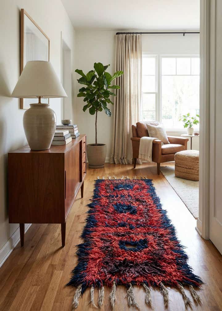 3' 10 x 12' 6 Hand Knotted Moroccan Wool Runner Rug