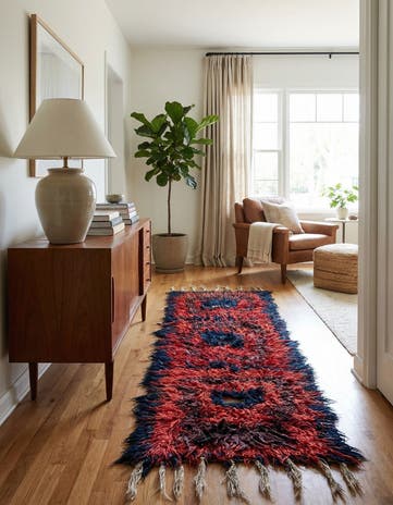3' 10 x 12' 6 Hand Knotted Moroccan Wool Runner Rug