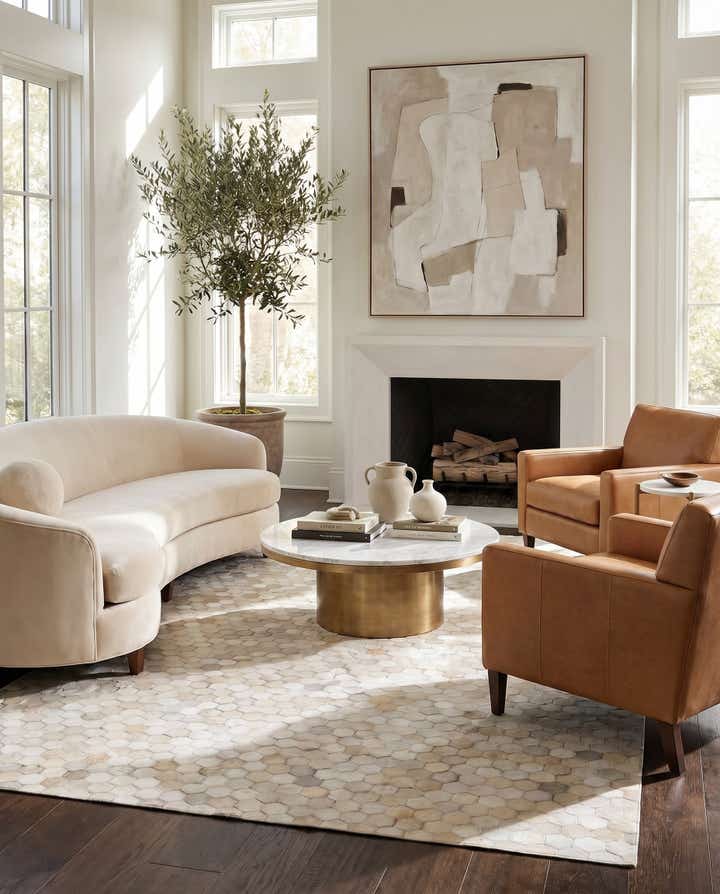 5' x 7' 8 Cowhide Stocks Rug