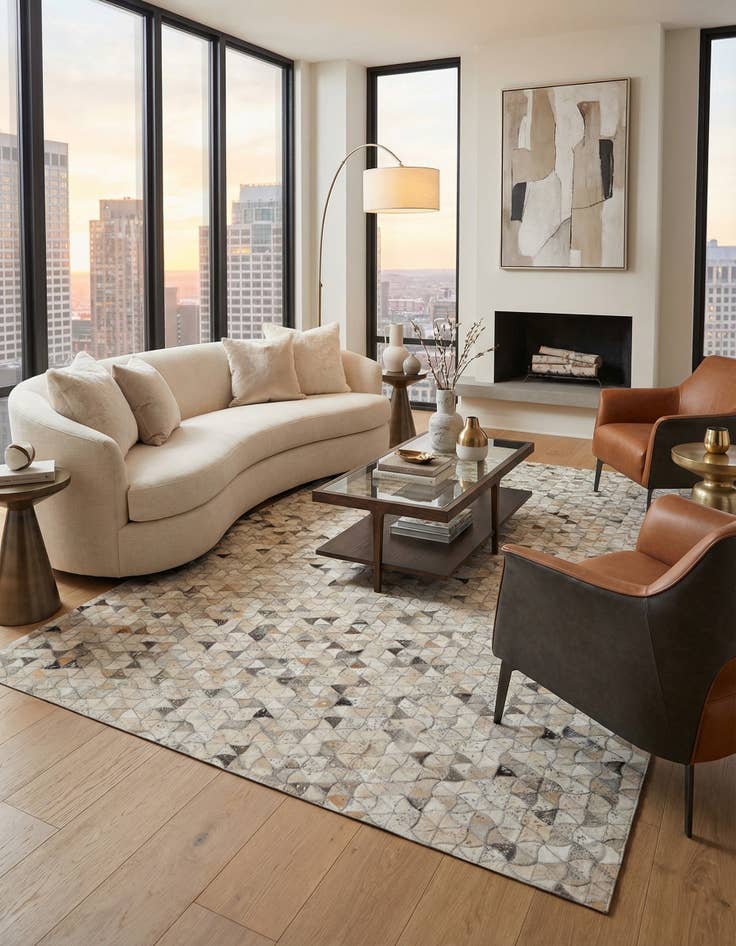 Detail image of  5' x 8' Cowhide - Patchwork Rug