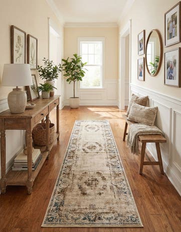 Blue Cream Eliza Runner Rug