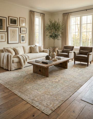 7' 1 x 10' 8 Hand Knotted Ultra Vintage Persian Wool Rug