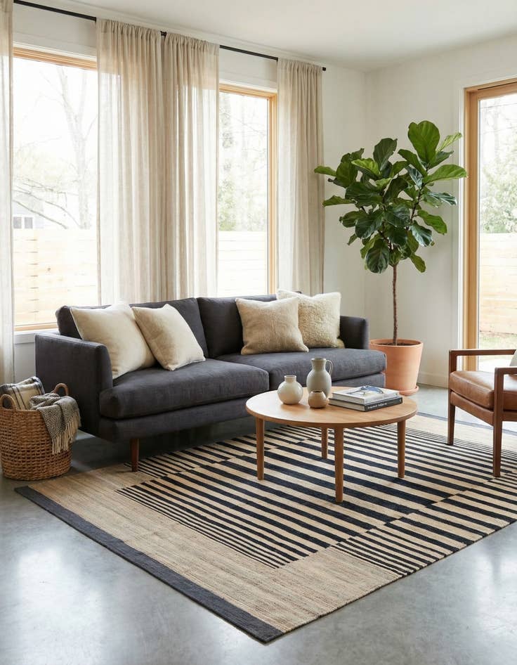 Detail image of 5' 5 x 7' 11  Hand Woven Kilim Modern Wool Rug