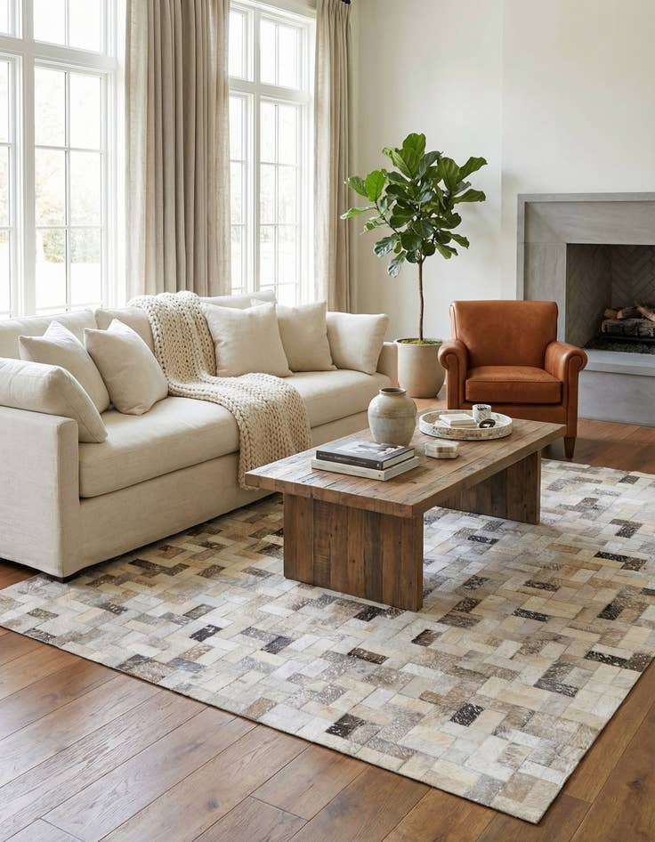 Detail image of  5' 3 x 7' 6 Cowhide Rug