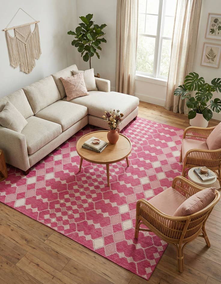 Detail image of 10' x 10'  Washable Trellis Indoor / Outdoor Square Rug