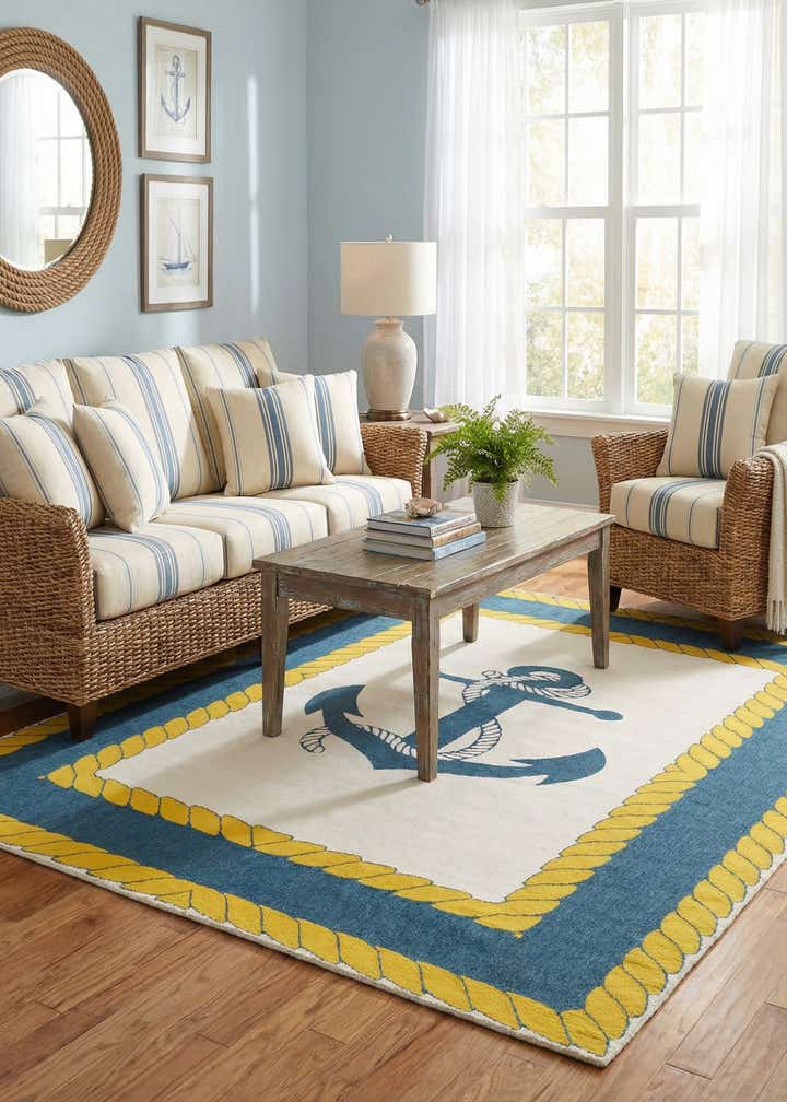 7' 10 x 10' Easy-Clean Coastal Indoor / Outdoor Rug