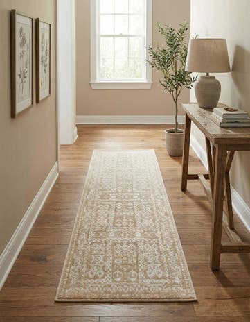 Beige Oxford Runner Rug