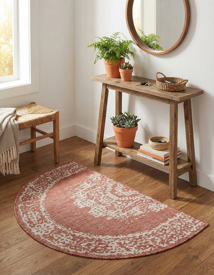 Detail image of  2' 7 x 4'  Washable Traditional Indoor / Outdoor Hearth Rug