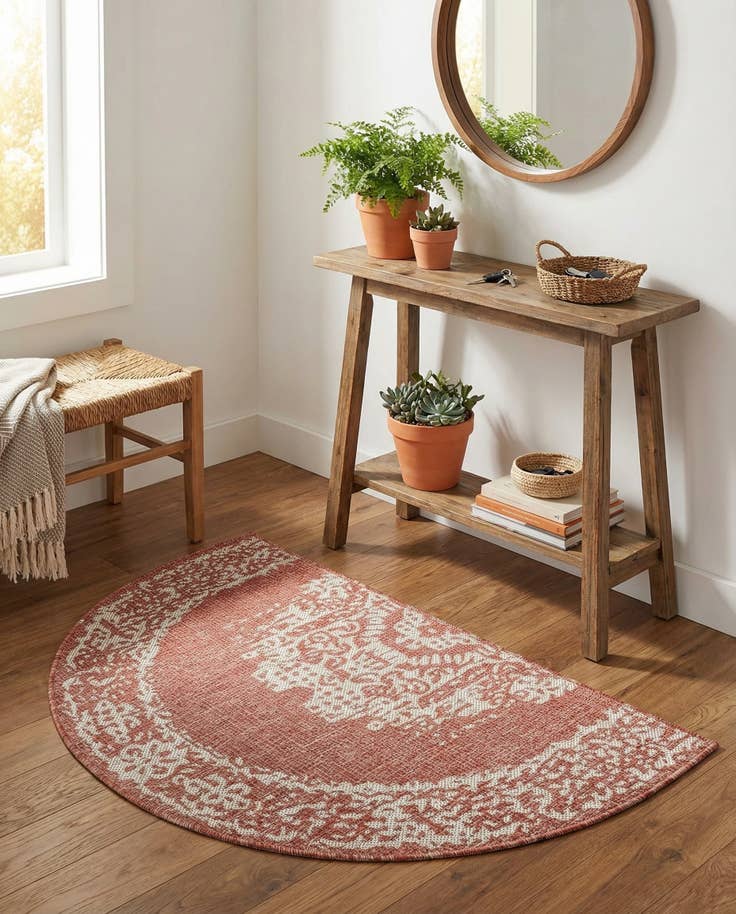 Detail image of 2' 7 x 4' Easy-Clean Traditional Indoor / Outdoor Hearth Rug