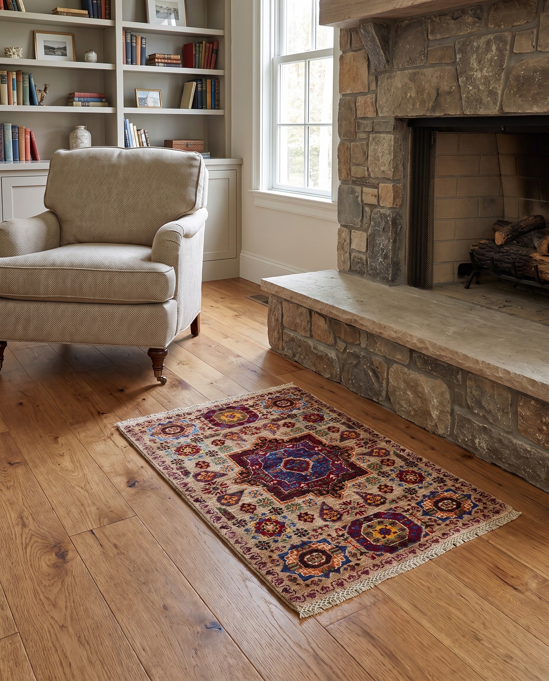 2' x 3' 1 Hand Knotted Mamluk Ziegler Rug