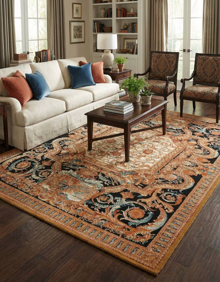 Detail image of 7' 10 x 10' Easy-Clean Traditional Indoor / Outdoor Rug