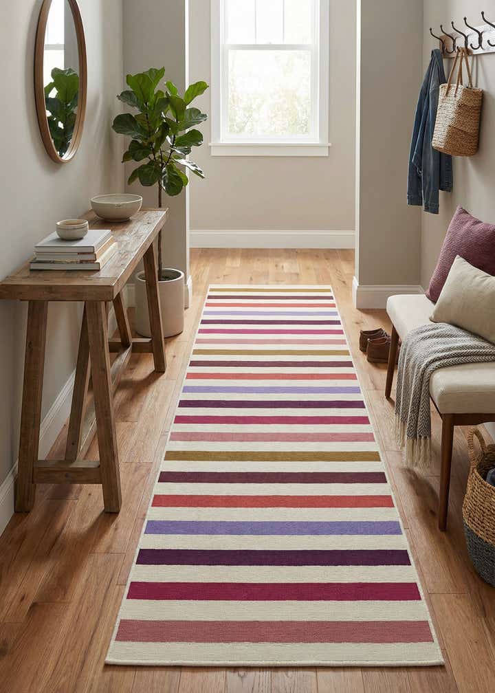 2' x 8' Easy-Clean Ribbon Indoor / Outdoor Runner Rug