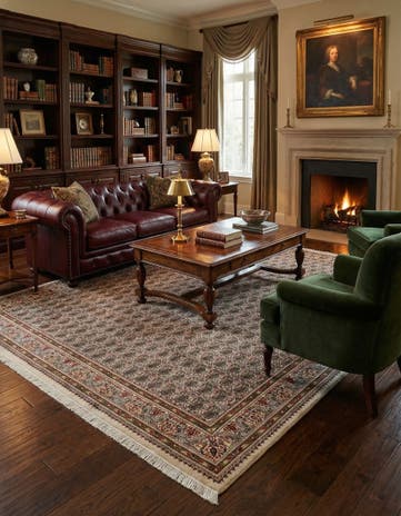 7' 7 x 9' Hand Knotted Sarough Oriental Wool Rug
