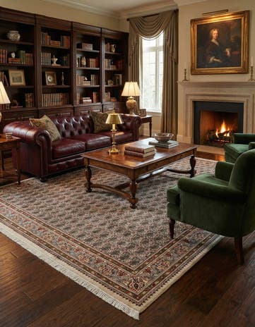 7' 7 x 9' Hand Knotted Sarough Oriental Wool Rug