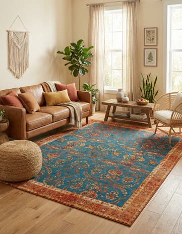 9' x 12' Easy-Clean Traditional Indoor / Outdoor Rug