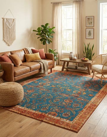 9' x 12' Easy-Clean Traditional Indoor / Outdoor Rug