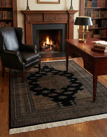 4' 2 x 6' 5 Hand Knotted Bokhara Oriental Wool Rug