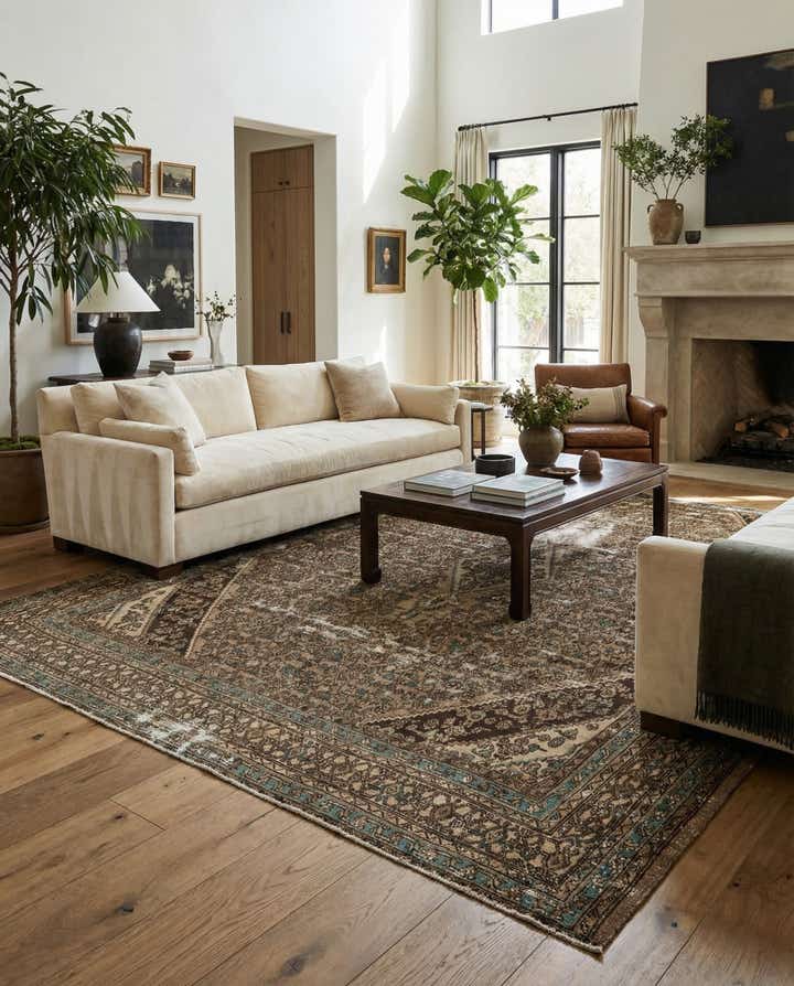 10' 5 x 11' 2 Hand Knotted Ultra Vintage Persian Wool Square Rug