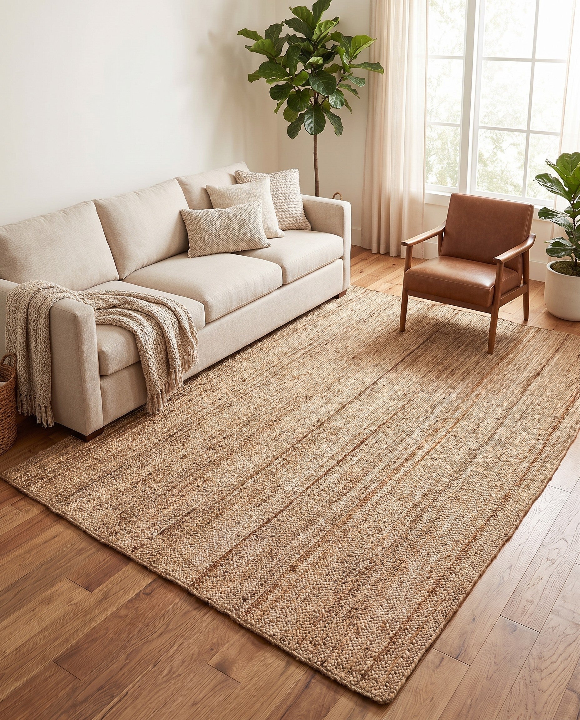 7' 1 x 10' Handmade Braided Jute Rug