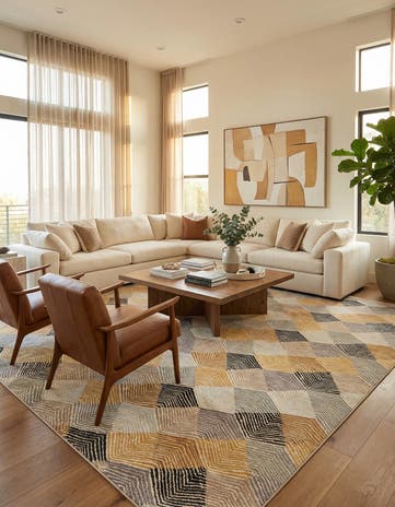10' x 14' Easy-Clean Modern Indoor / Outdoor Rug