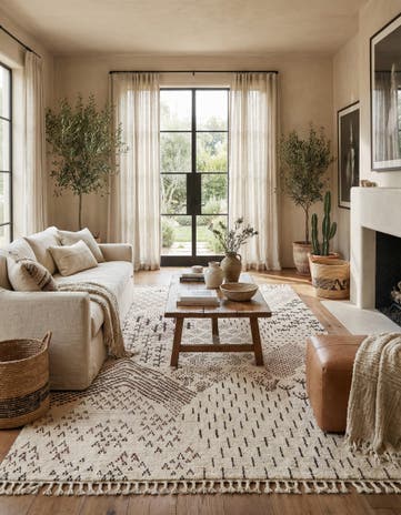 5' 10 x 9' 3 Hand Knotted Moroccan Wool Rug