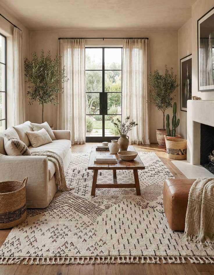 Detail image of 5' 10 x 9' 3  Hand Knotted Moroccan Wool Rug