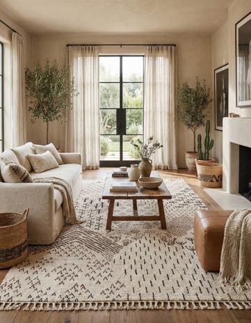 5' 10 x 9' 3 Hand Knotted Moroccan Wool Rug