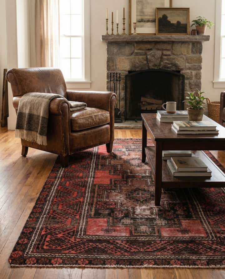 3' 8 x 6' 10 Hand Knotted Ultra Vintage Persian Wool Rug