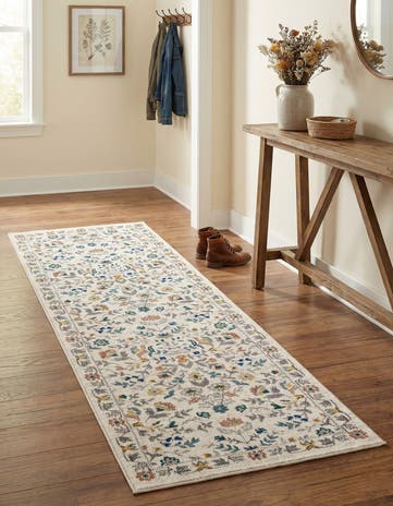 Ivory Blossom Runner Rug