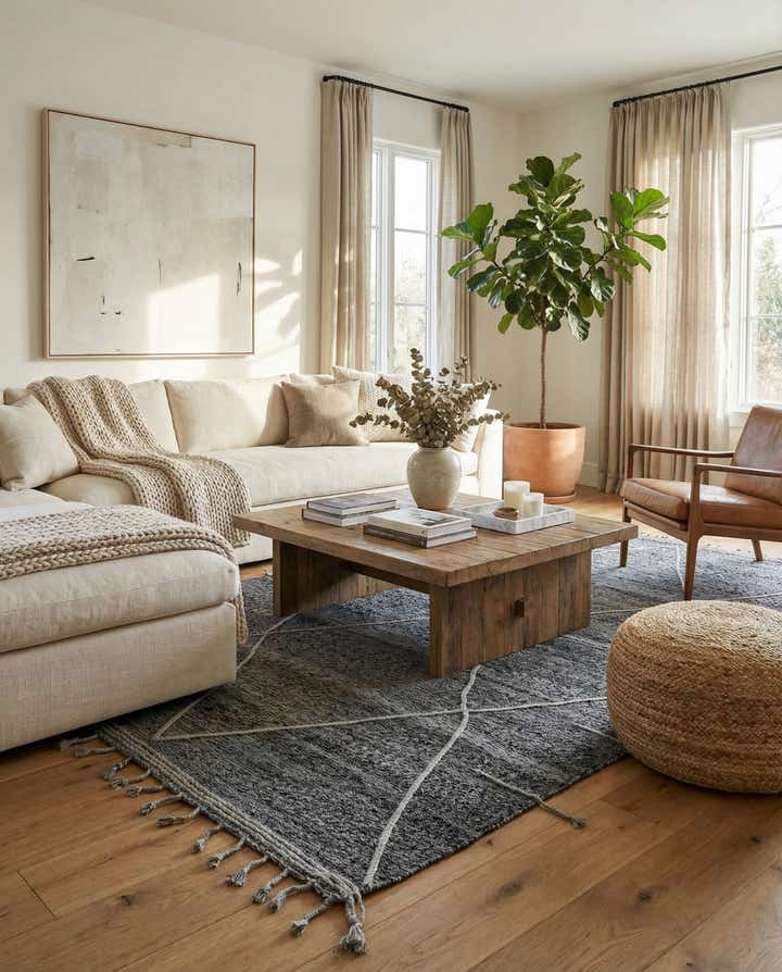 7' 2 x 11' 10 Hand Knotted Moroccan Wool Rug