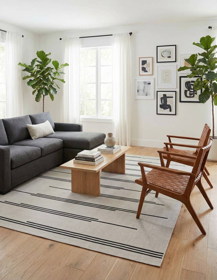 Detail image of 9' x 12'  Washable Modern Indoor / Outdoor Rug