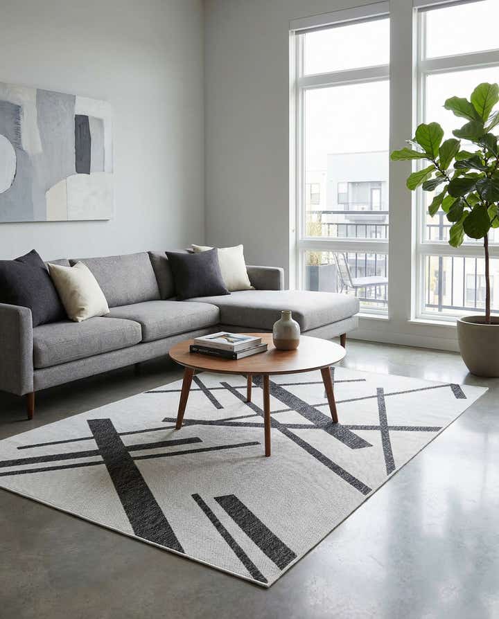 5' 3 x 8' Easy-Clean Modern Indoor / Outdoor Rug