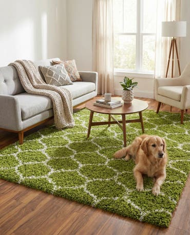  10' x 13' Lattice Shag Rug