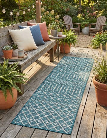 2' x 8' Easy-Clean Lattice Indoor / Outdoor Runner Rug