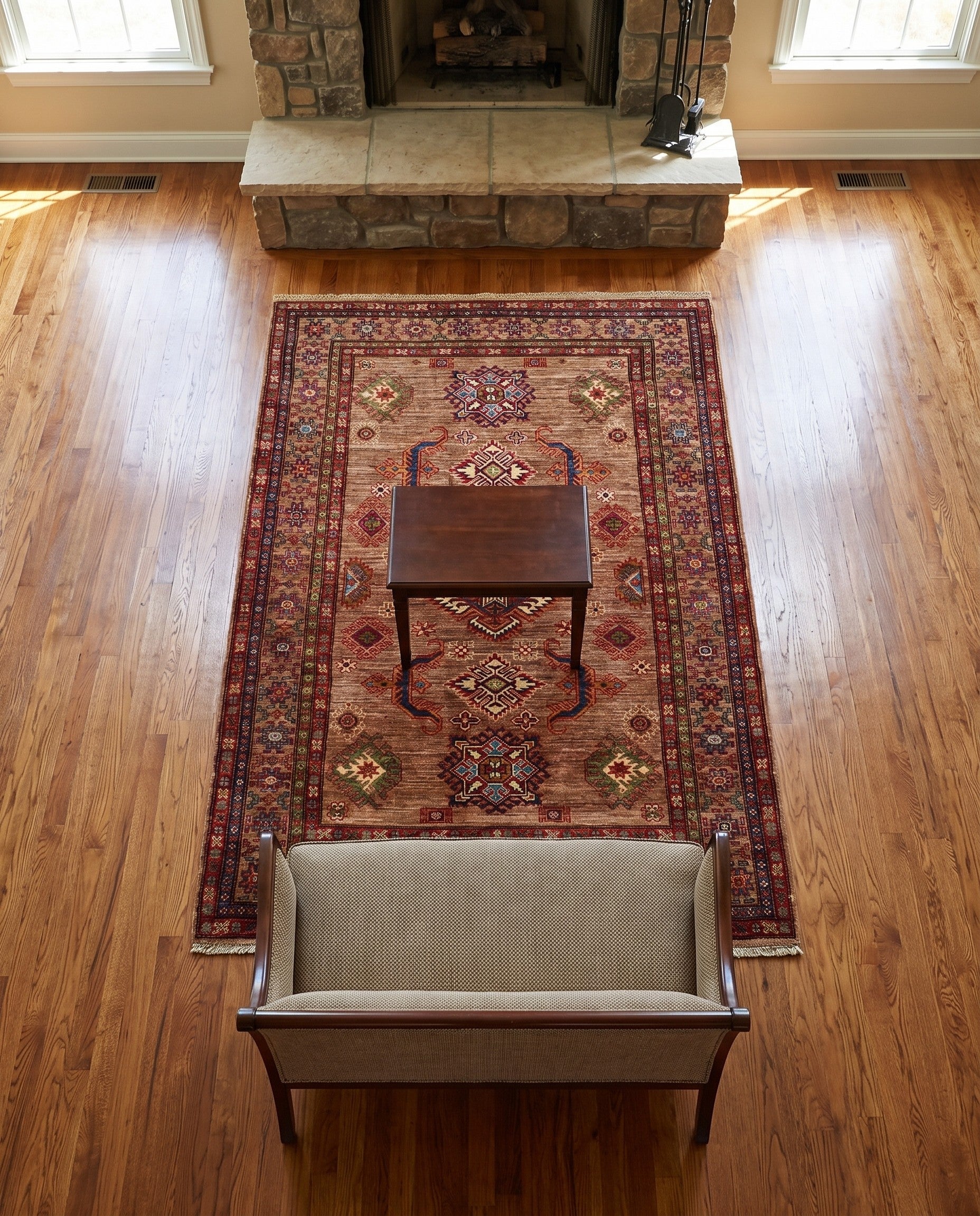 4' 1 x 6' 7 Hand Knotted Kazak Rug